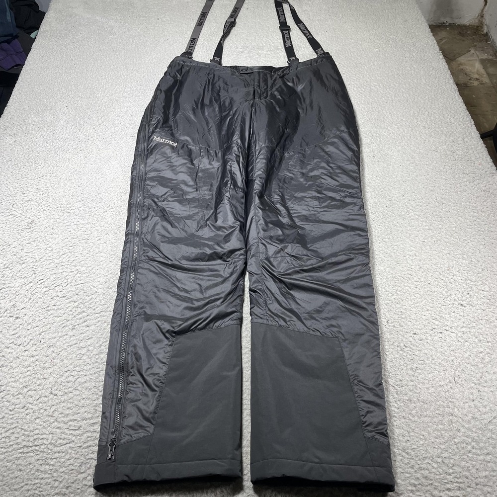 Marmot Snow Pants Mens XL‎ Gray Insulated Full Zip Suspenders Ski Snowboard